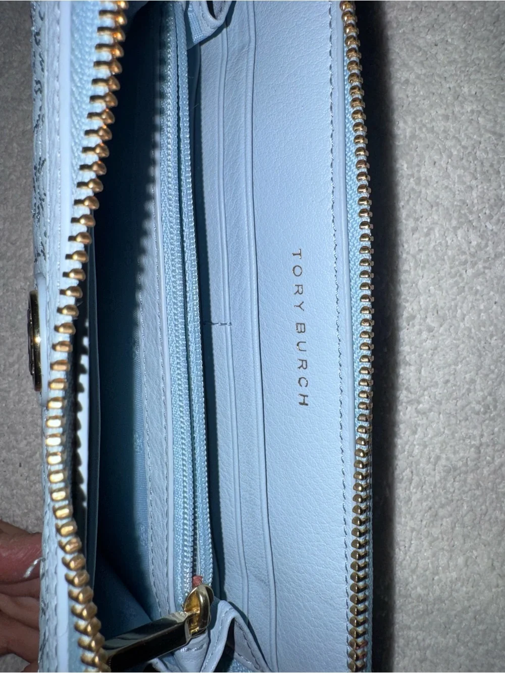 Tory Burch Zip Wallet with Gold Logo